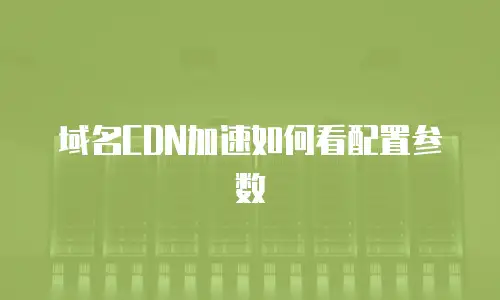 域名CDN加速如何看配置参数