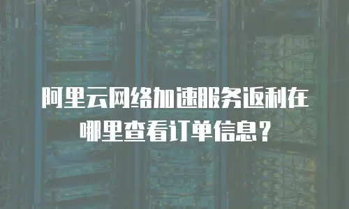 阿里云网络加速服务返利在哪里查看订单信息？
