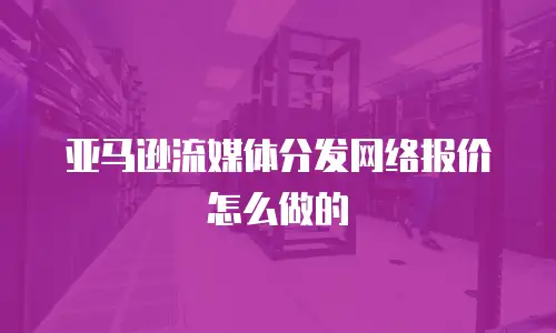 亚马逊流媒体分发网络报价怎么做的