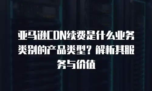 亚马逊CDN续费是什么业务类别的产品类型？解析其服务与价值
