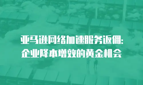 亚马逊网络加速服务返佣：企业降本增效的黄金机会