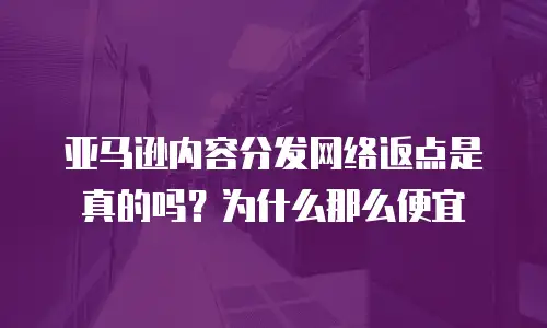 亚马逊内容分发网络返点是真的吗？为什么那么便宜