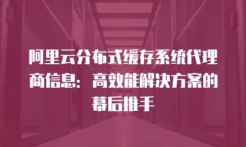 阿里云分布式缓存系统代理商信息：高效能解决方案的幕后推手