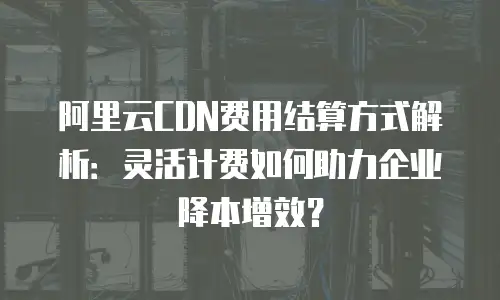 阿里云CDN费用结算方式解析：灵活计费如何助力企业降本增效？
