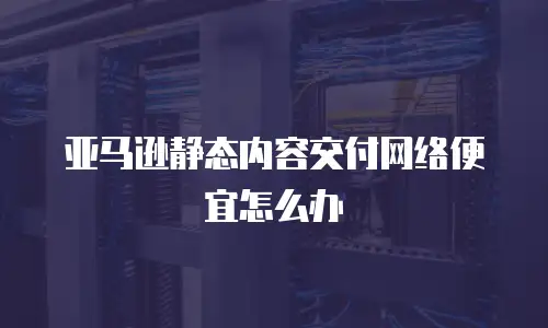 亚马逊静态内容交付网络便宜怎么办