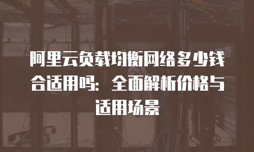 阿里云负载均衡网络多少钱合适用吗：全面解析价格与适用场景