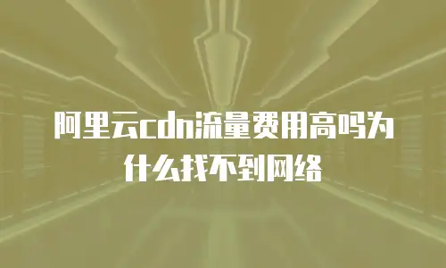 阿里云cdn流量费用高吗为什么找不到网络
