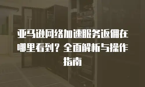 亚马逊网络加速服务返佣在哪里看到？全面解析与操作指南
