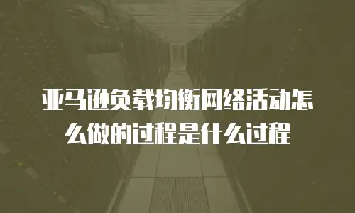 亚马逊负载均衡网络活动怎么做的过程是什么过程