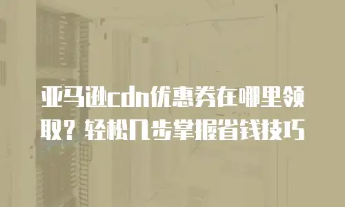 亚马逊cdn优惠券在哪里领取？轻松几步掌握省钱技巧