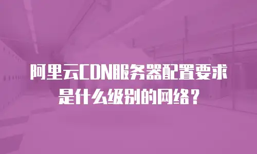 阿里云CDN服务器配置要求是什么级别的网络？