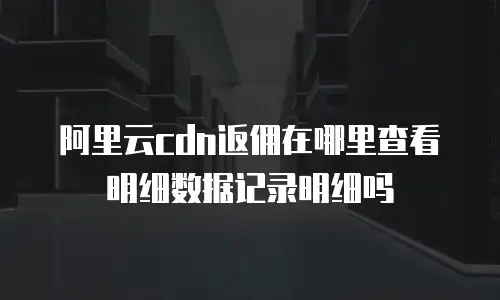 阿里云cdn返佣在哪里查看明细数据记录明细吗