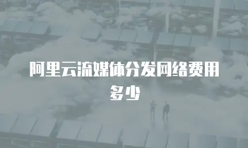 阿里云流媒体分发网络费用多少