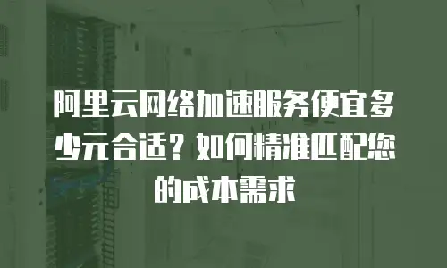 阿里云网络加速服务便宜多少元合适？如何精准匹配您的成本需求