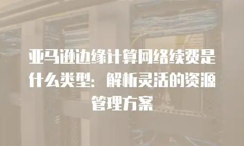 亚马逊边缘计算网络续费是什么类型：解析灵活的资源管理方案