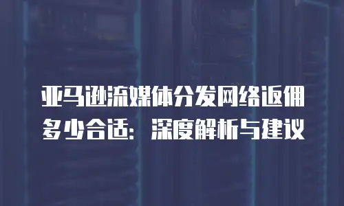 亚马逊流媒体分发网络返佣多少合适：深度解析与建议