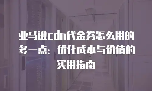 亚马逊cdn代金券怎么用的多一点：优化成本与价值的实用指南