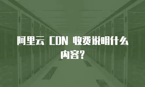 阿里云 CDN 收费说明什么内容？