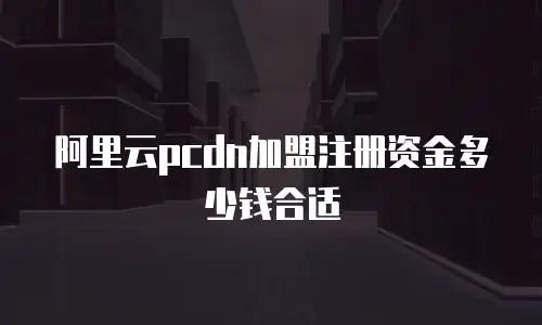 阿里云pcdn加盟注册资金多少钱合适