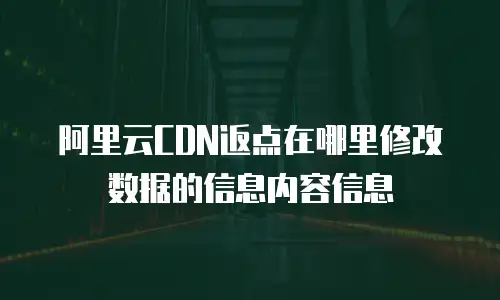阿里云CDN返点在哪里修改数据的信息内容信息