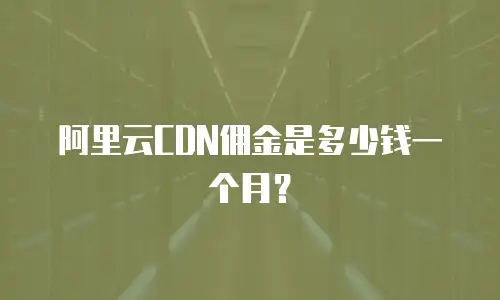 阿里云CDN佣金是多少钱一个月？