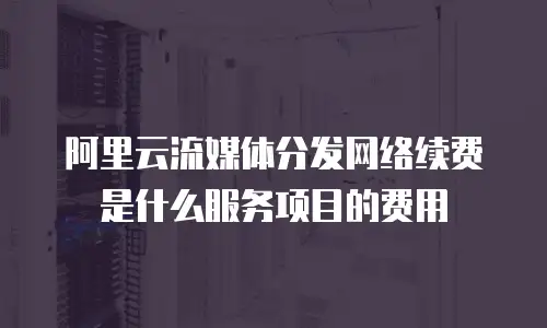 阿里云流媒体分发网络续费是什么服务项目的费用