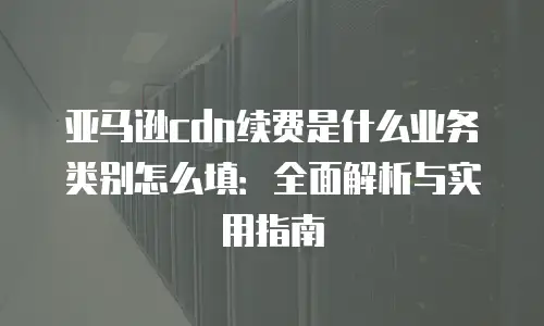 亚马逊cdn续费是什么业务类别怎么填：全面解析与实用指南