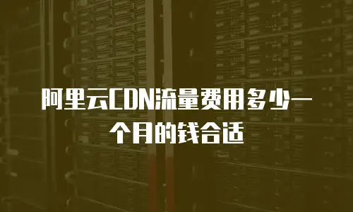 阿里云cdn流量费用多少一个月的钱合适