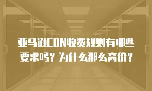 亚马逊CDN收费规则有哪些要求吗？为什么那么高价？