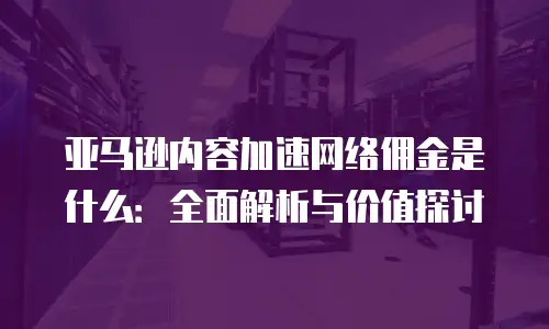 亚马逊内容加速网络佣金是什么：全面解析与价值探讨