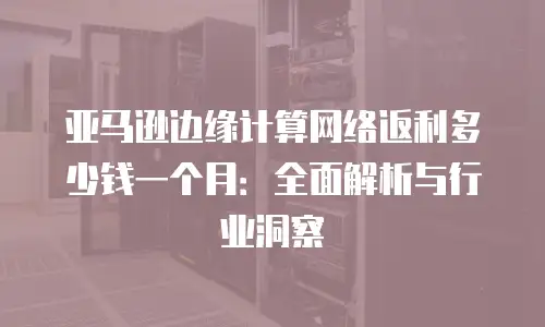 亚马逊边缘计算网络返利多少钱一个月：全面解析与行业洞察