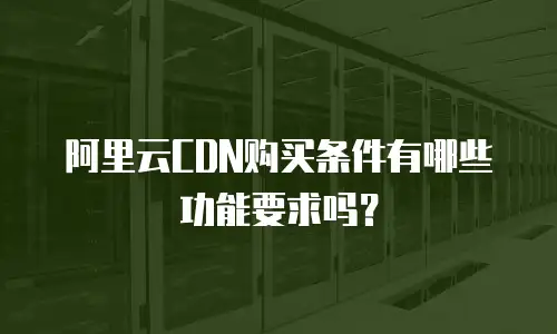 阿里云CDN购买条件有哪些功能要求吗？