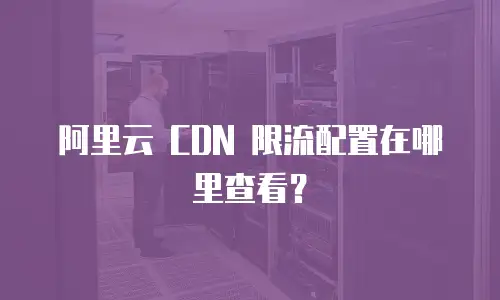 阿里云 CDN 限流配置在哪里查看？