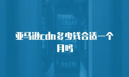 亚马逊cdn多少钱合适一个月吗