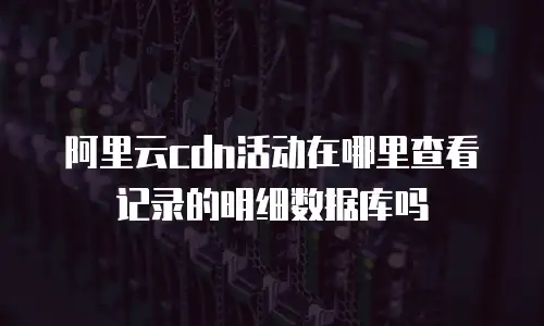 阿里云cdn活动在哪里查看记录的明细数据库吗