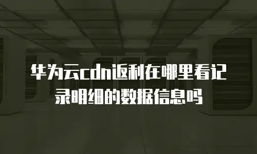 华为云cdn返利在哪里看记录明细的数据信息吗