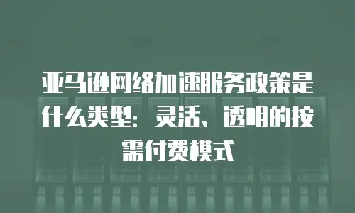 亚马逊网络加速服务政策是什么类型：灵活、透明的按需付费模式