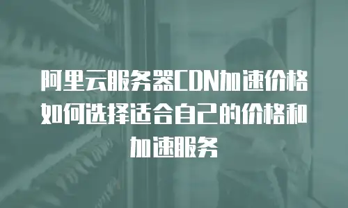  阿里云服务器CDN加速价格如何选择适合自己的价格和加速服务