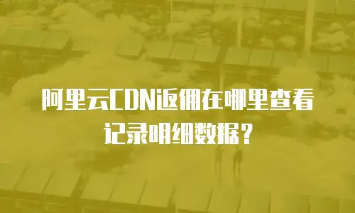 阿里云CDN返佣在哪里查看记录明细数据？