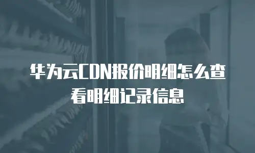 华为云CDN报价明细怎么查看明细记录信息