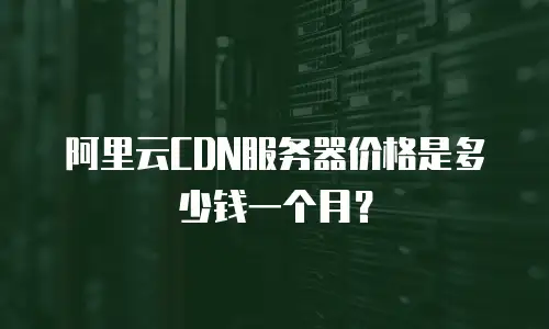 阿里云CDN服务器价格是多少钱一个月？