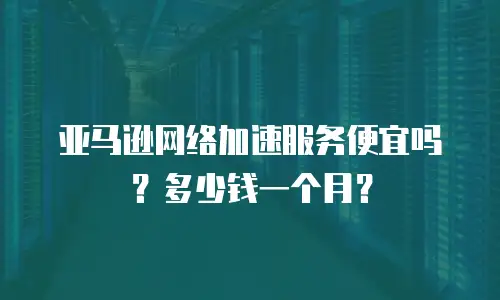 亚马逊网络加速服务便宜吗？多少钱一个月？