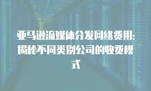 亚马逊流媒体分发网络费用：揭秘不同类别公司的收费模式