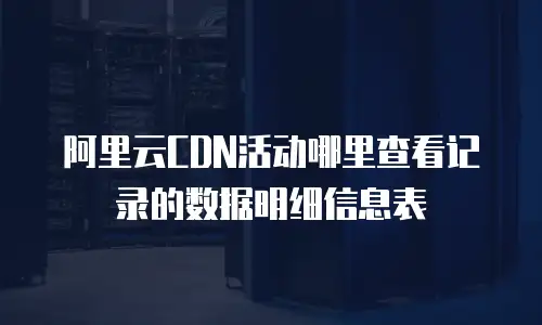 阿里云CDN活动哪里查看记录的数据明细信息表