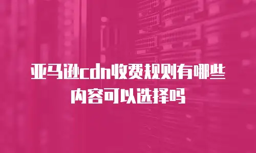 亚马逊cdn收费规则有哪些内容可以选择吗