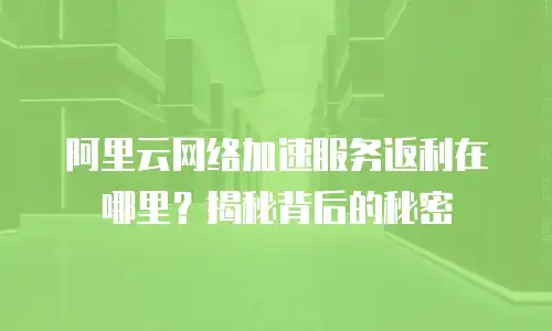 阿里云网络加速服务返利在哪里？揭秘背后的秘密