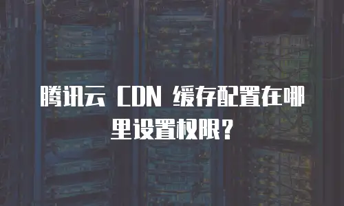 腾讯云 CDN 缓存配置在哪里设置权限？