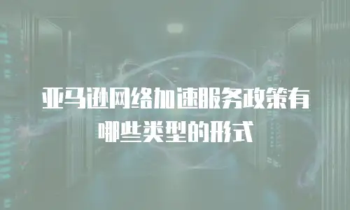 亚马逊网络加速服务政策有哪些类型的形式