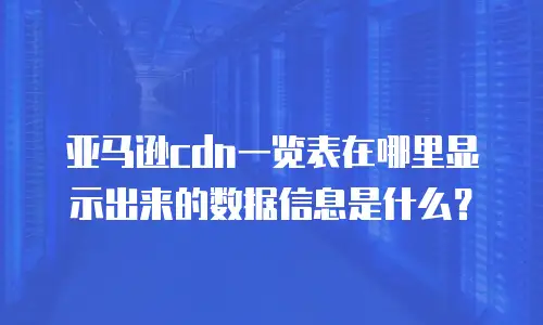 亚马逊cdn一览表在哪里显示出来的数据信息是什么？