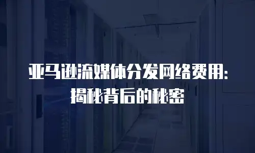 亚马逊流媒体分发网络费用：揭秘背后的秘密